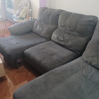 Sofá Chaiselongue Gris 3m