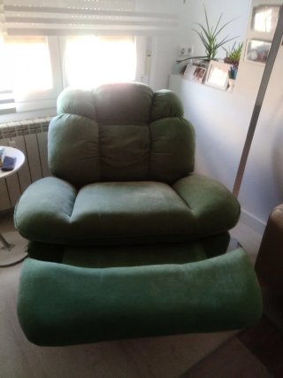 Sofá reclinable de tela,recogida en casa