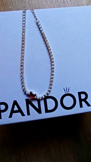 Conjunto Pandora Corazón Rojo y Circonitas