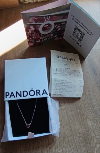 Conjunto Pandora Corazón Rojo y Circonitas
