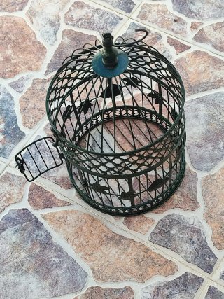 Jaula Decorativa Vintage Metal Verde