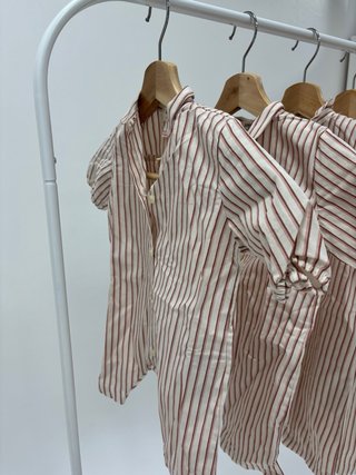 Pijama Rayas Zara Home Beige/Rojo