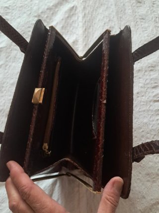 Bolso Piel Serpiente Marrón Vintage