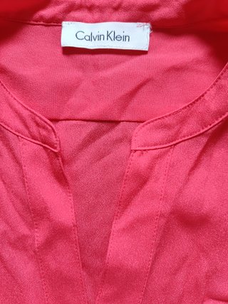 Blusa Calvin Klein Coral Manga Larga Cremalleras D