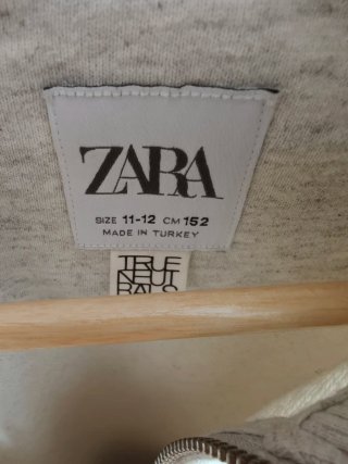 Sudadera Zara Kids cremallera gris