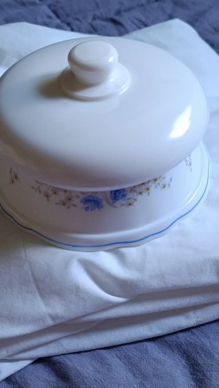 Azucarero Arcopal Romántico Flores Azules Vintage