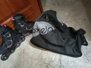 Patines Oxelo negros y rosas