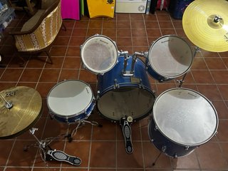 Batería Acústica Azul Completa