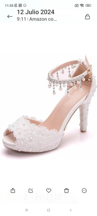 Zapatos de Novia Blancos con Perlas