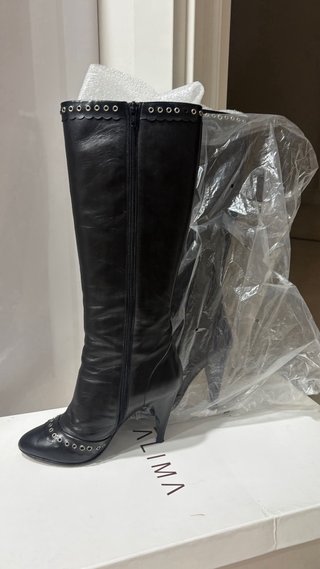 Botas de piel negras mujer