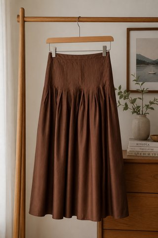 Falda Zara Algodón Marrón Talla M
