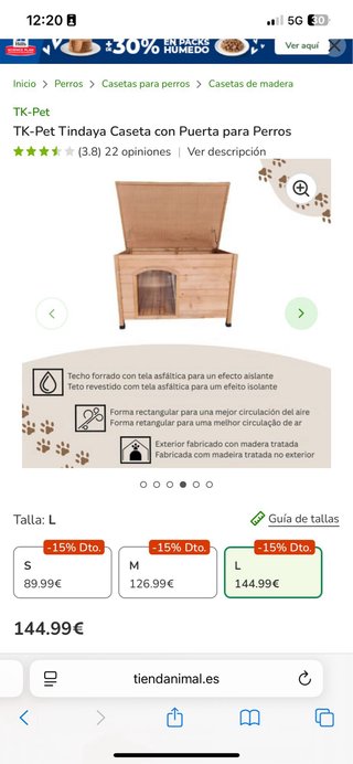 Caseta para perros Tienda Animal madera