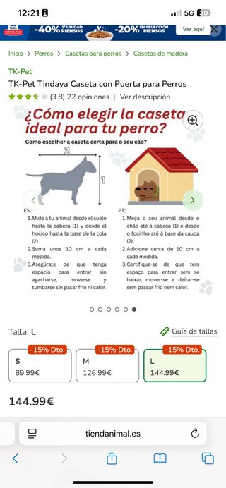 Caseta para perros Tienda Animal madera