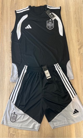 Conjunto Deportivo España Adidas Negro Gris