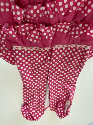 338 Traje de flamenca rosa lunares