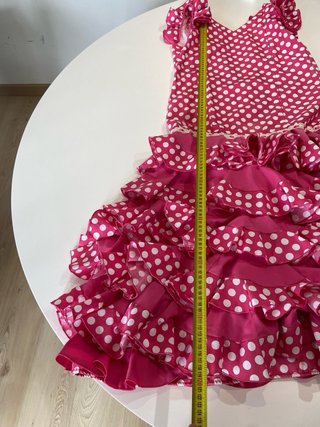 338 Traje de flamenca rosa lunares