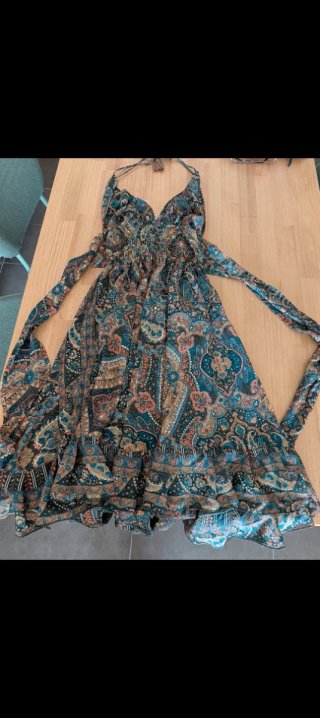 Vestido corto estampado multicolor, de la india