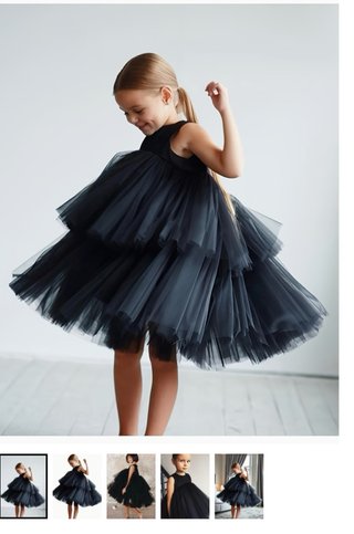 Vestido tul negro niña atrezzo foto