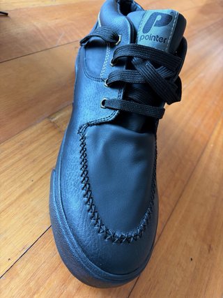 Zapatos Pointer Cuero Hombre Negro