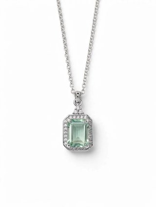 Colgante Plata 925 Amatista Verde Natural 6x8 mm