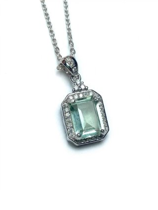 Colgante Plata 925 Amatista Verde Natural 6x8 mm