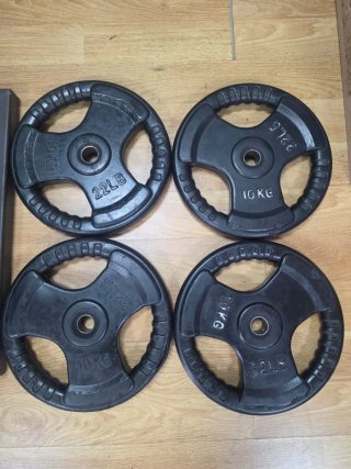 Lote 4 Discos Pesas de 10kg y 4 discos de 5kg