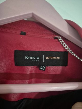 Cazadora Piel Roja Talla 40 El Corte Inglés