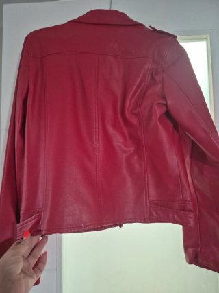 Cazadora Piel Roja Talla 40 El Corte Inglés