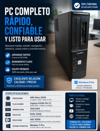 ORDENADOR SOBREMESA AMD✅