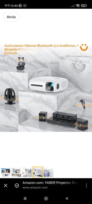 Proyector YABER Bluetooth WiFi 5G 12000L