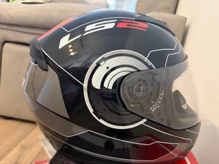 Casco Moto LS2 Negro/Rojo talla XS