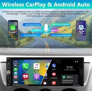 Autoradio 1DIN Android Wireless CarPlay 2GB+64GB