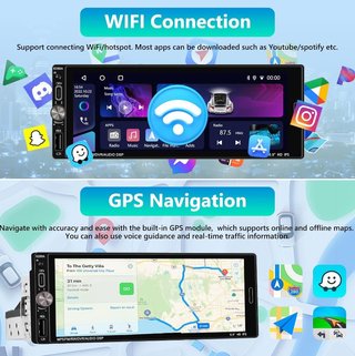 Autoradio 1DIN Android Wireless CarPlay 2GB+64GB