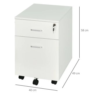 Cajonera blanca con ruedas