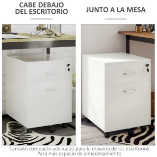 Cajonera blanca con ruedas