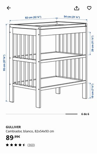 Cambiador bebé IKEA Gulliver blanco