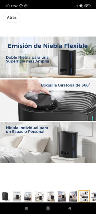 AROEVE Humidificador Ultrasónico 6L Negro