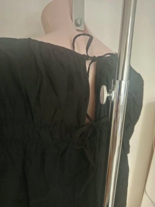 Blusa negra Mango Talla L Algodón