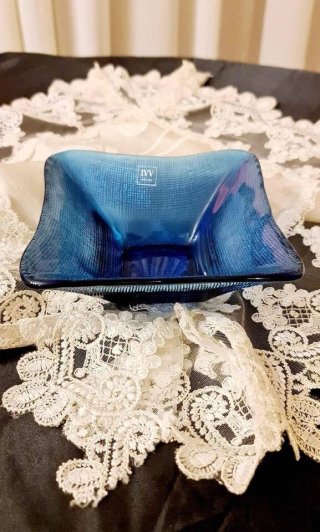 Portacaramelle Porta bon bon italian cobalt glass