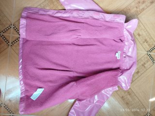 Gabardina PVC niña rosa chicle talla 7 años