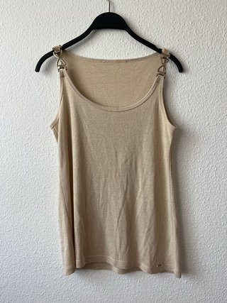 Morgan Blusa Tirantes Brillo Beige/Oro