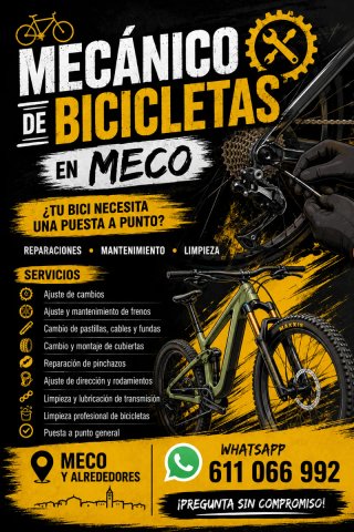 MECÁNICO DE BICICLETAS EN MECO Y ALREDEDORES