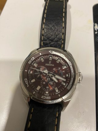 Reloj Festina F16609 Cronógrafo Marrón y Plata