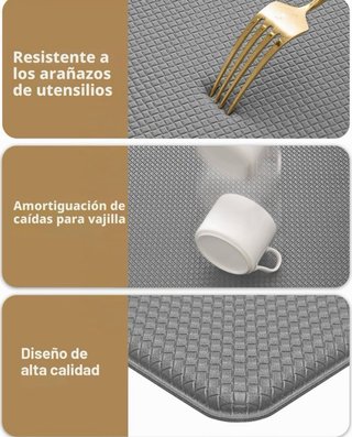 Alfombra Cocina Antideslizante 44x150cm Gris