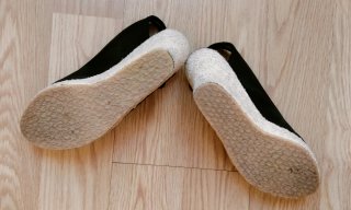 Sandalias cuña esparto ALEB negras