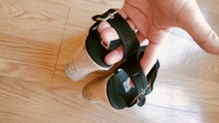 Sandalias cuña esparto ALEB negras