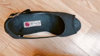 Sandalias cuña esparto ALEB negras