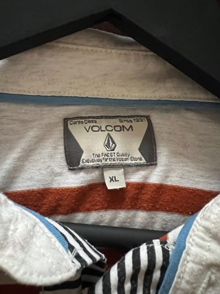 Polo Volcom Rayas Hombre Beige/Marrón XL
