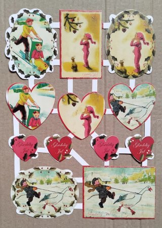 Lamina Cromos troquelados Navideños danesa, rara