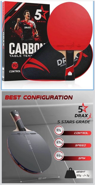 Pala de ping pong Draxx con funda